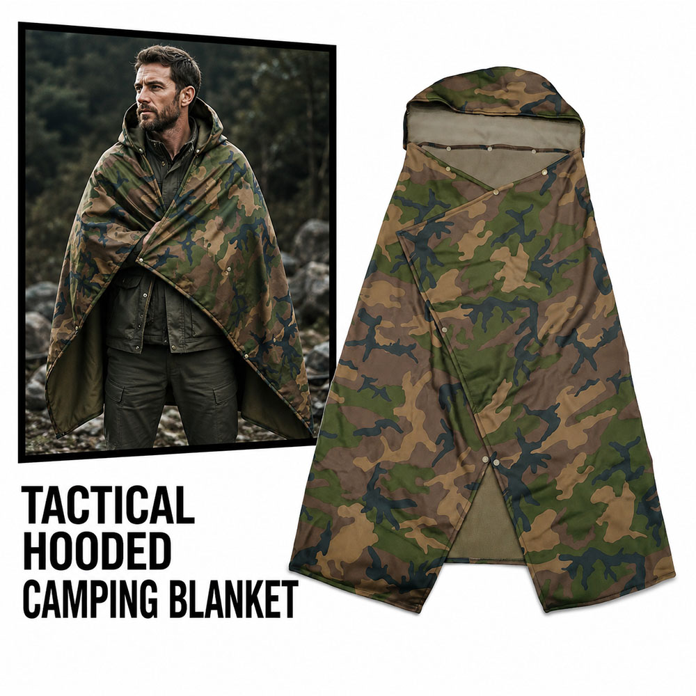 Tactical Camo Hooded Wearable  - Outdoor Hunting Blanket recension och pris