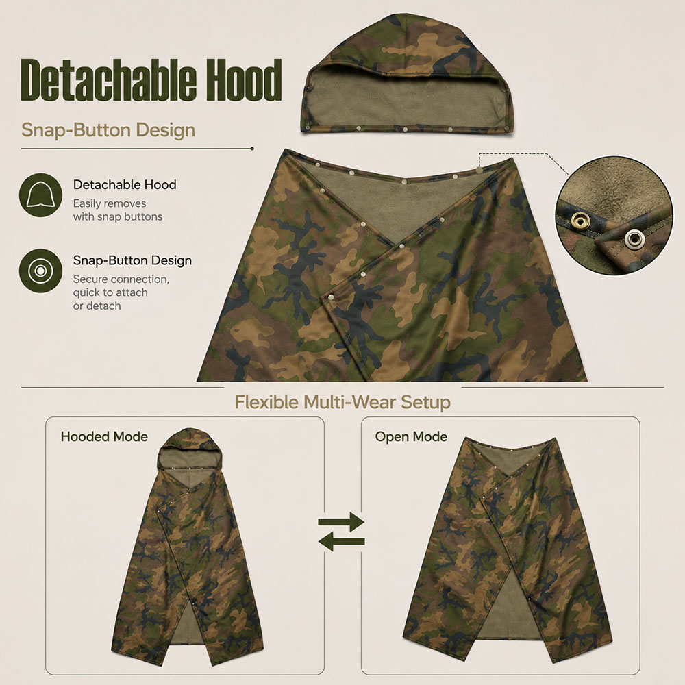 Tactical Camo Hooded Wearable  - Outdoor Hunting Blanket recension och pris