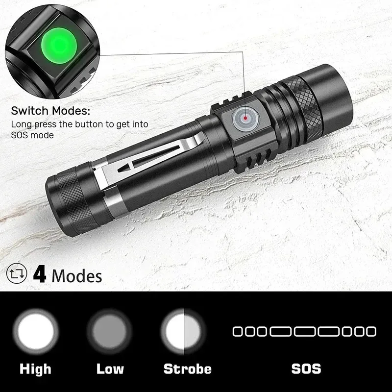 Rechargeable T6 Handheld Flash - Outdoor Hunting Bike recension och pris