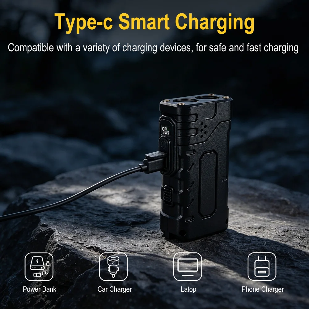 BORUIiT Hand Crank EDC LED Fla - Outdoor Hunting Bike recension och pris