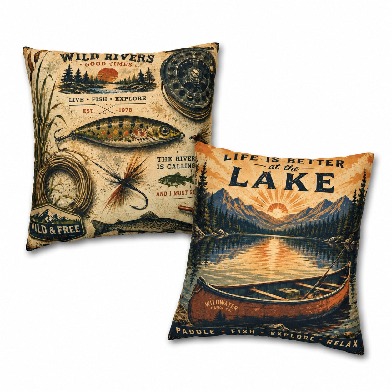 2 Pcs Fishing And Lake Life Pi - Outdoor Hunting House recension och pris